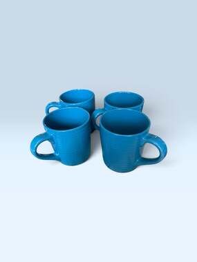 Royal Norfolk Blue/Teal Mugs - Set of 4